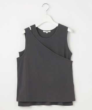 23区 【SLOW/一部店舗限定】ライトツイストコットン レイヤード タンクトップ グレー系