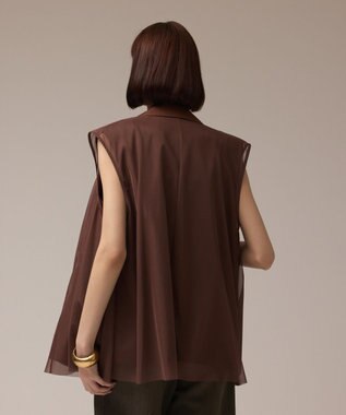 GRACE CONTINENTAL チュールオーバーベスト ブラウン