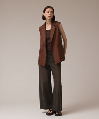 GRACE CONTINENTAL チュールオーバーベスト ブラウン