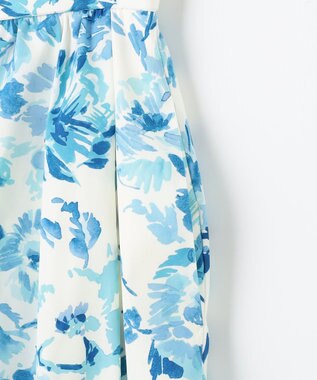 組曲 S スプレーローズプリント フレアスカート ブルーグラデーション系5