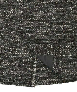 YECCA VECCA ノーカラーツイードジャケット Black