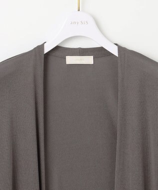 ANY SIS 【洗える】サラサラ着流し カーディガン チャコール
