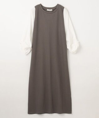 ANY コンビネーションワンピース モカ×オフ