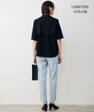 ICB L 【先行予約・WEB限定カラーあり】FluidBackSatin ドロストパンツ サックスグレー［WEB限定・総裏］