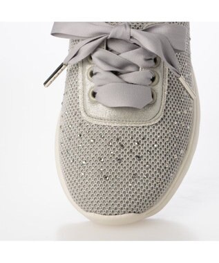 Riz raffinee <Riz raffinee>ラインストーンニットスニーカー ライトグレー