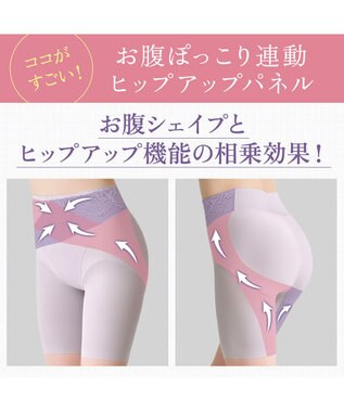 BRADELIS New York 【BRADELIS NewYork peace】綿混ハイブリッド・デイリーガードル24 お腹から太ももまでをスッキリ整える補正ガードル ラベンダーグレー