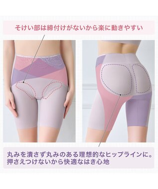 BRADELIS New York 【BRADELIS NewYork peace】綿混ハイブリッド・デイリーガードル24 お腹から太ももまでをスッキリ整える補正ガードル ラベンダーグレー