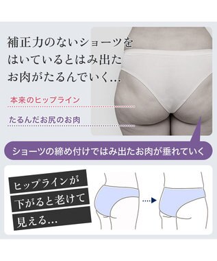 BRADELIS New York 【BRADELIS NewYork peace】綿混ハイブリッド・デイリーガードル24 お腹から太ももまでをスッキリ整える補正ガードル ラベンダーグレー