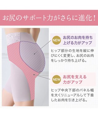 BRADELIS New York 【BRADELIS NewYork peace】綿混ハイブリッド・デイリーガードル24 お腹から太ももまでをスッキリ整える補正ガードル ラベンダーグレー