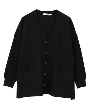 AMERICAN HOLIC 【WEB限定】バイパチVネックルーズカーディガン Black