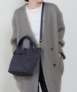 russet ナイロンジャガード2WAYミニトートバッグ(SF-260) Purple/BR