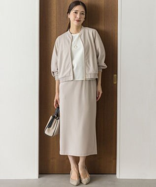 組曲 L ジョーゼットジャージーナロータイト スカート ベージュ系