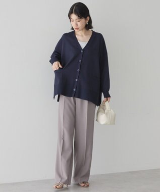 AMERICAN HOLIC 【WEB限定】バイパチVネックルーズカーディガン Navy