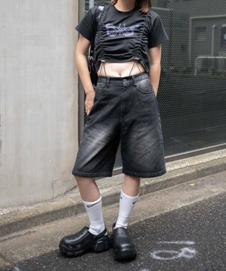 WEGO バタフライドロストラインストーンT ブラック