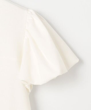 #Newans 【洗える】Aラインパフスリーブカットソー ホワイト