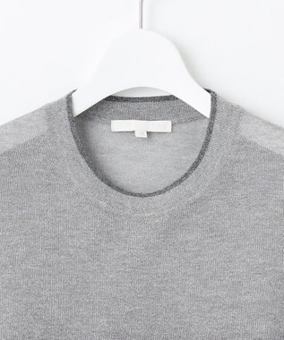 自由区 【カタログ掲載・アンサンブル対応・洗える】ラメシアープルオーバー ニット シルバー×グレー