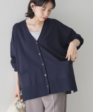 AMERICAN HOLIC 【WEB限定】バイパチVネックルーズカーディガン Navy