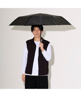 MOONBAT 【WEB限定】MIZUNO  (ミズノ)  BIGロゴ 無地 日傘 折りたたみ傘 パラソル 晴雨兼用 軽量 一級遮光 遮熱効果 遮光率100% UV遮蔽100% ブラック