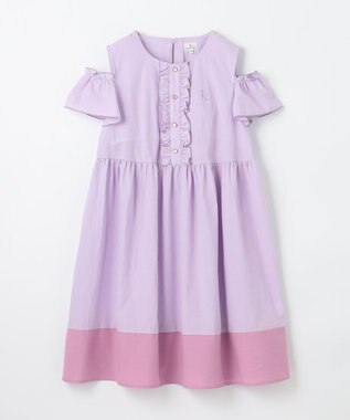 組曲 KIDS 【UVケア】【150-160㎝】バイカラー ワンピース ラベンダー