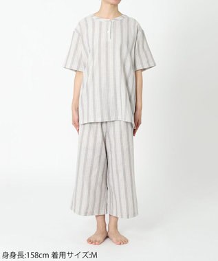 ワコール／睡眠科学 パジャマ 5分袖 半袖 8分丈 綿100%(本体) レディース YDT146 睡眠科学／ワコール グレー