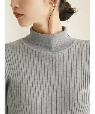 CRAFT STANDARD BOUTIQUE ウォッシャブルリブタートルニットプルオーバー Light Gray