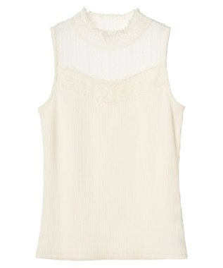 earth music&ecology レースドッキングタンクトップ Ivory