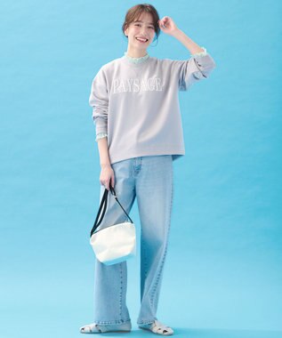 ANY 【洗濯機可】シャーリングデザインプルオーバー サックス