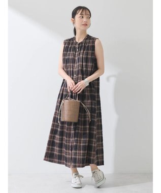 earth music&ecology 綿ＰＵクレープワンピース（ｃｈｅｃｋ柄）