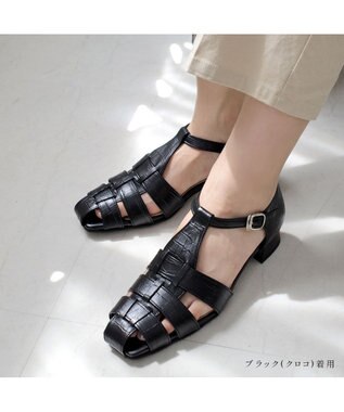 Pointer 〈新色追加〉日本製 グルカサンダル ブラック(クロコ)
