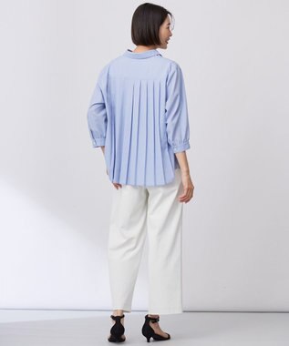 J.PRESS LADIES 【洗える・接触冷感・UVケア・吸水速乾・防透け】麻シェルドライ ワイドストレート マリン パンツ ナチュラル系