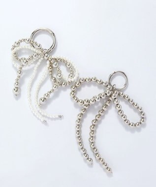 Phoebe シルバーボールリボンバッグチャーム シルバー