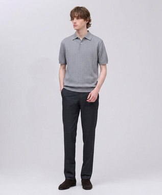 J.PRESS MEN 【オンオフ対応】シルクコットン ニットポロシャツ ライトグレー系