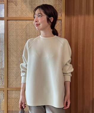 UNFILO L 【野呂佳代さん着用】BEAUTY FORM JERSEY バックZIPプルオーバー クリーム