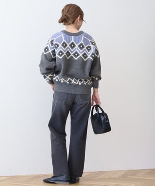 AMERICAN HOLIC フェアアイル柄ニットプルオーバー Gray Mixture