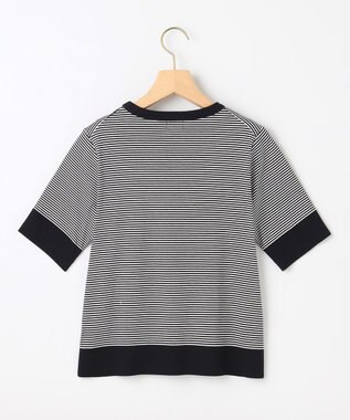 組曲 L 【WEB限定】セーターマシーン 半袖ニットTシャツ ネイビー系1