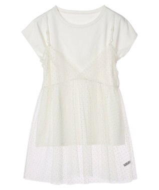 YECCA VECCA 【2点SET】マルチwayチュールオーバーキャミSET/Tee Off White