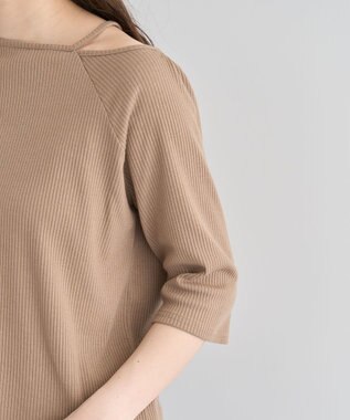 Green Parks ５分袖テレコリブプルオーバー Brown