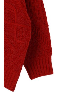 AMERICAN HOLIC パッチワークケーブルニットチュニック Red