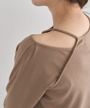 Green Parks ５分袖テレコリブプルオーバー Brown