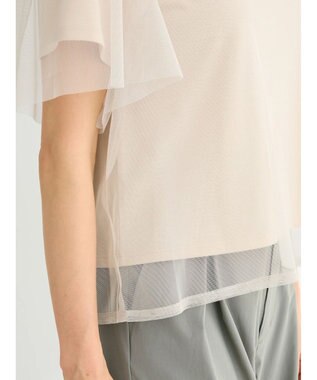 Green Parks ・ＳＵＧＡＲ　ＳＰＯＯＮ　ＳＥＴ２点チュールＴ＋カットＴ Beige