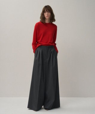 ATON COMPACT WOOL | 3タックワイドパンツ CHARCOAL GRAY