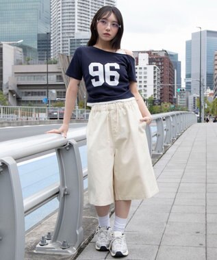 WEGO レイヤードドッキングワンショルちびT ネイビー