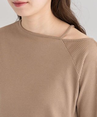 Green Parks ５分袖テレコリブプルオーバー Brown