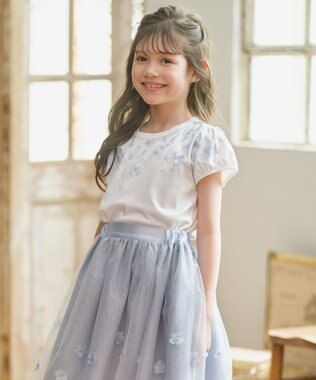 組曲 KIDS 【110-140㎝】ミスティフラワー Tシャツ オフホワイト