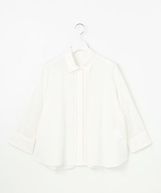 自由区 【ドラマ「明日はもっと いい日になる」着用】【接触冷感・吸水速乾・洗える】ナチュラルリネンクロップド丈 シャツ オフ