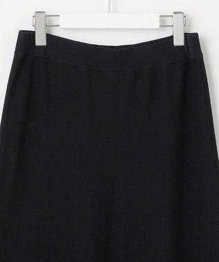 自由区 【洗える・XSサイズあり】クレープストレッチニット スカート ネイビー系