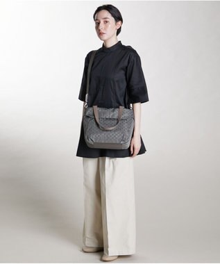 Y'SACCS Polka Dots 口折れ2wayトート Sサイズ グレー