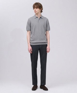 J.PRESS MEN 【オンオフ対応】シルクコットン ニットポロシャツ ライトグレー系