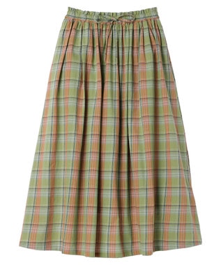 CRAFT STANDARD BOUTIQUE チェックギャザーロングスカート Light Green