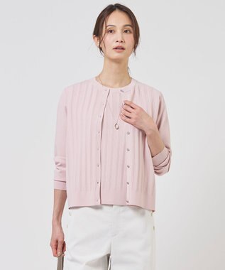 J.PRESS LADIES Rayon Elite Stretch クルーネック カーディガン